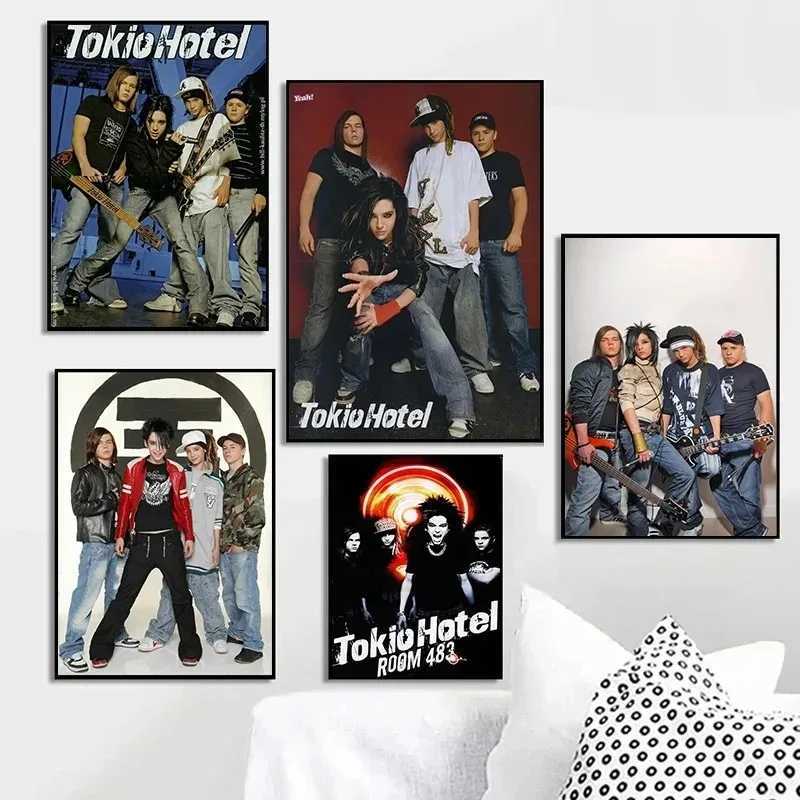 Metal Rock Band Tokio Hotel Portrait Music Album Singer Art Picture Canvas Painting Family Room Dormitory Decoration GiftB240713