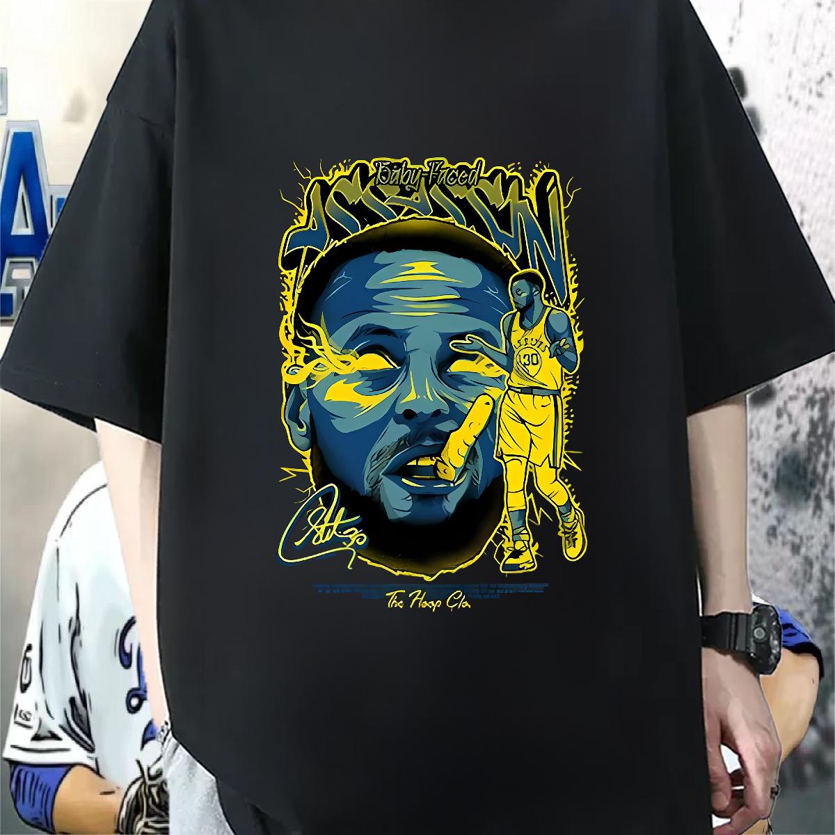 Cool T Shirts Men Casual Daily Wear Breathable Crew Neck Mens Tshirts 2024 Summer Cartoon Print Top Tees