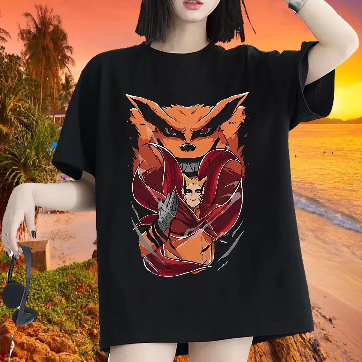2024 Casual T-Shirts Cotton Breathable Short Sleeve Casual Beach Women Tees Cartoon Anime High quality Tshirts