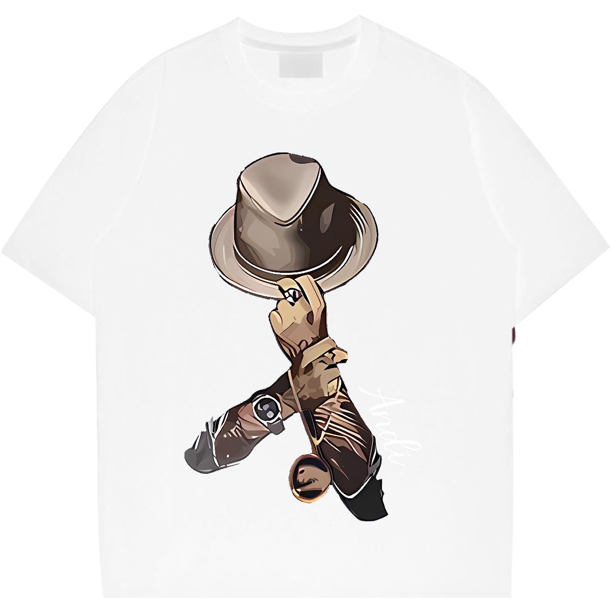 Fashion Designer T-Shirts DIY Anime Anime Printing Street Men Tops Tees O-Neck Short Sleeve Cotton Loose