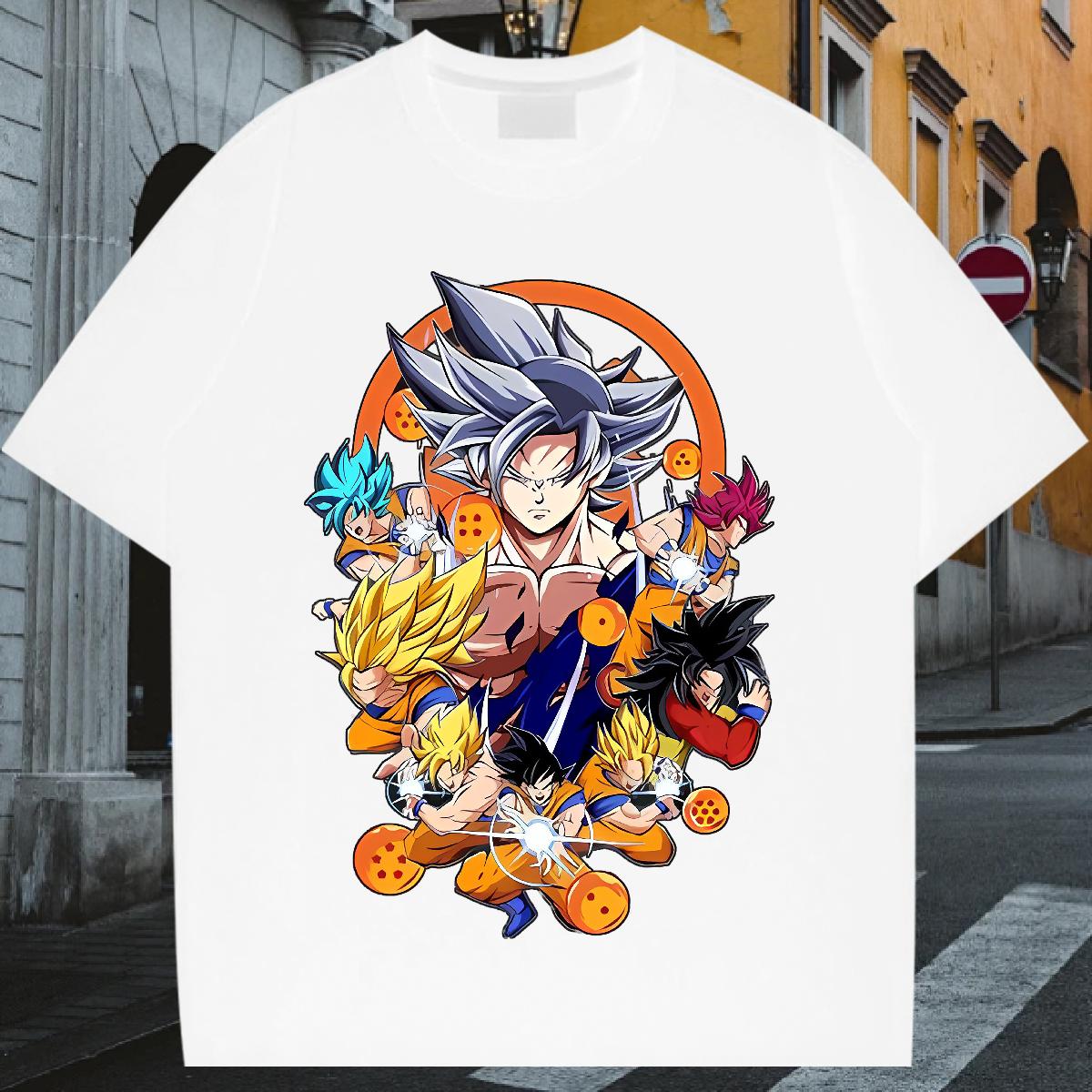 5A T-Shirts Street Wear Cotton O Neck Short Sleeves Men Tees Stylist Anime Print Tees Shirts