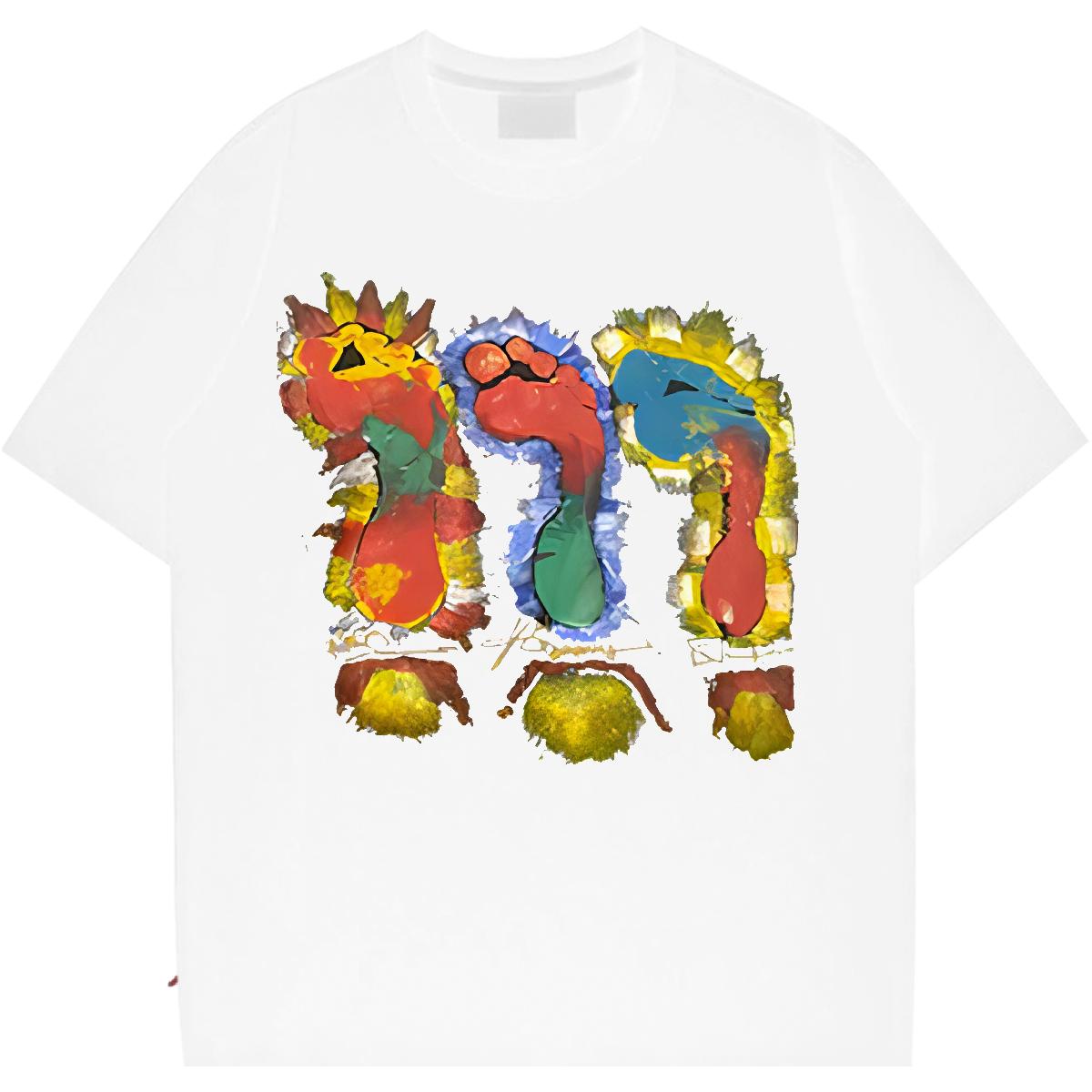 DIY Customized Men T Shirts Floral Print Daily Outfit Mens Tshirts Round Neck Short Sleeve High Quality