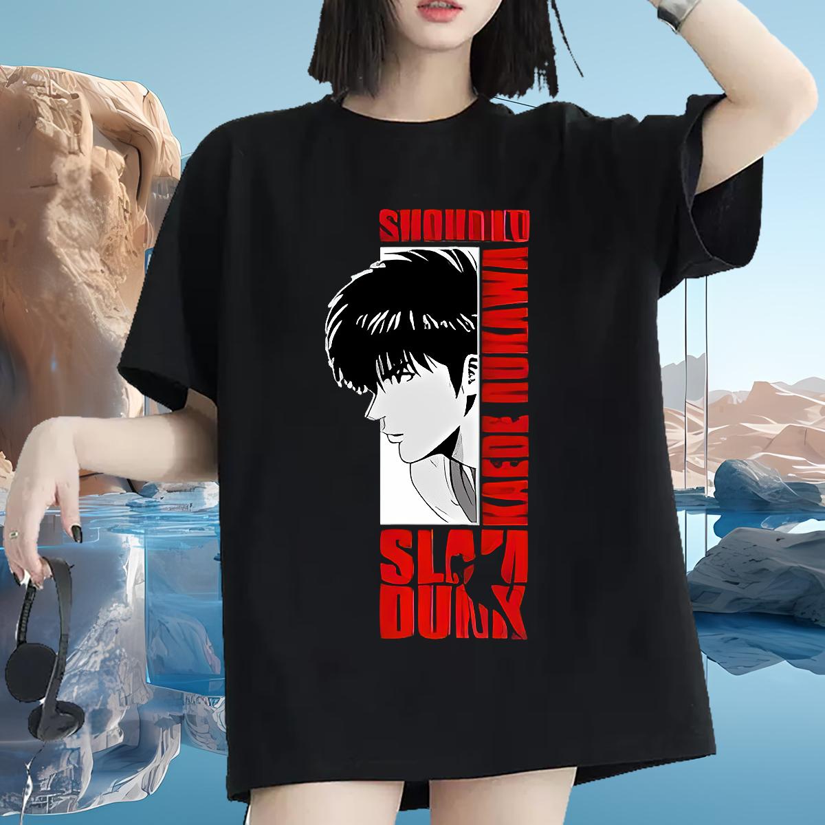 Fashion New Woman T Shirts O-Neck Short Sleeve Cotton DIY Anime Printed Top Shirts Casual Sport 5A Womens Tshirts