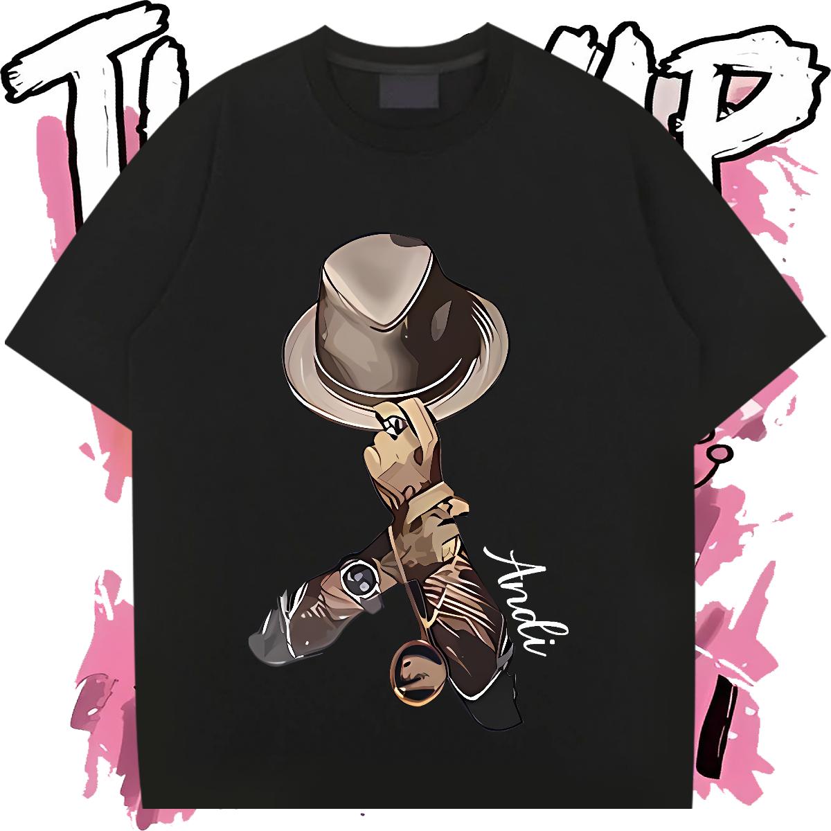 Designer Fashion T shirt Black Oversized Street Wear Men Clothes T-Shirt Cotton O Neck Short Sleeves High Quality