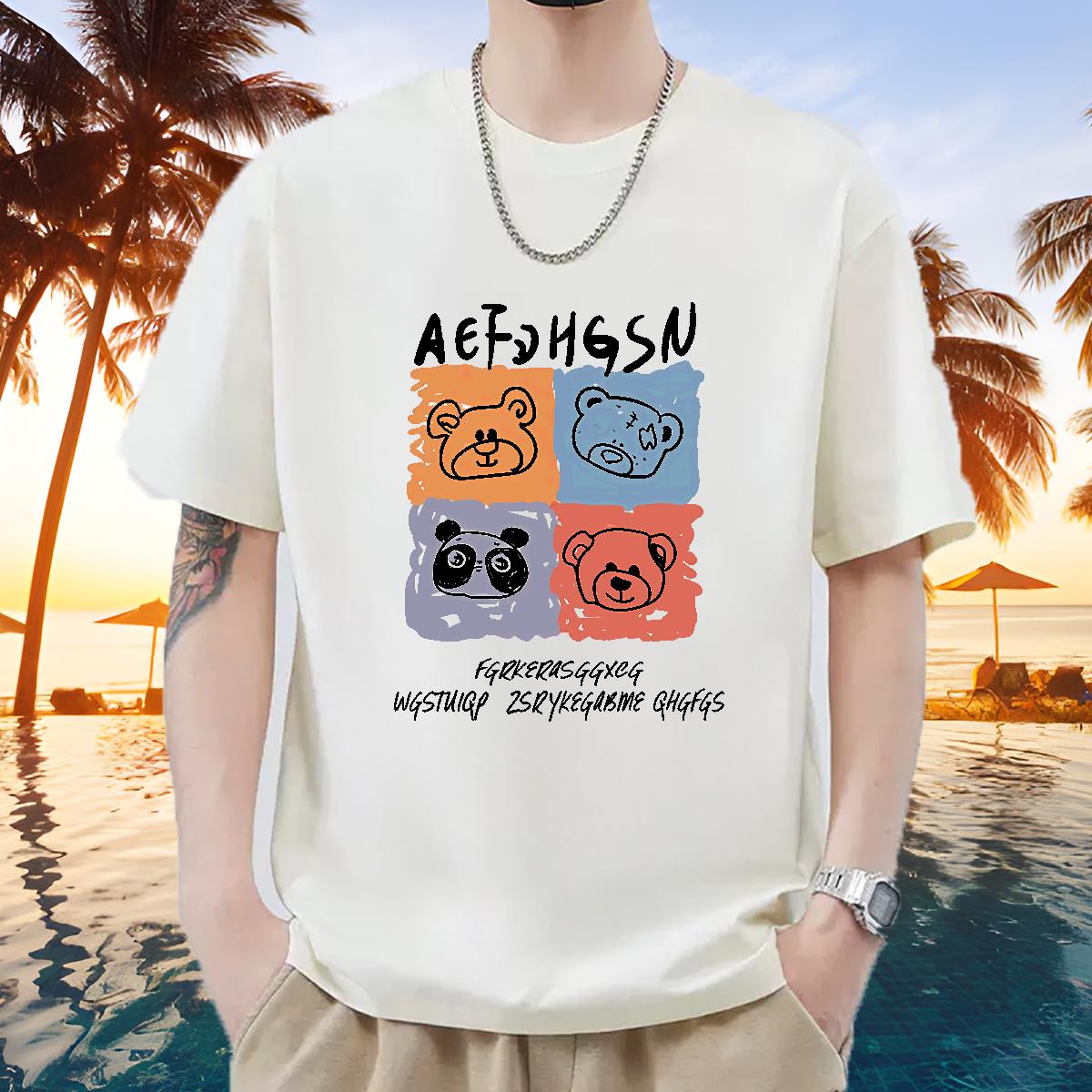 Cool Design Tshirts Round Neck Short Sleeve Street wear Hip Hop Men T Shirts Custom Printed Fashion Design Tops