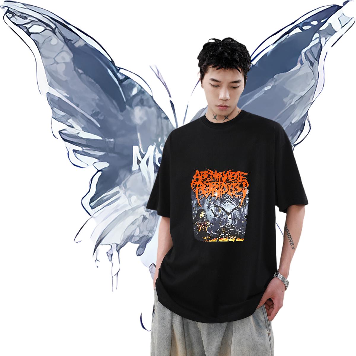 Fashion Man T Shirts Skull Men Tees Street Casual 180g Cotton Soft Tshirts