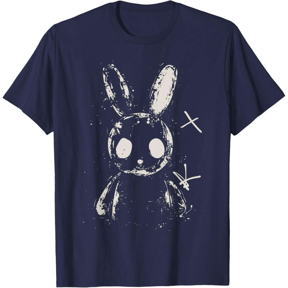 Mens T shirts Womens Graphic Tee Creepy Cute Bunny Rabbit Alt Goth Grunge Horror Aesthetic T-Shirt Designer clothes Casual tops Tshirt Free shipping
