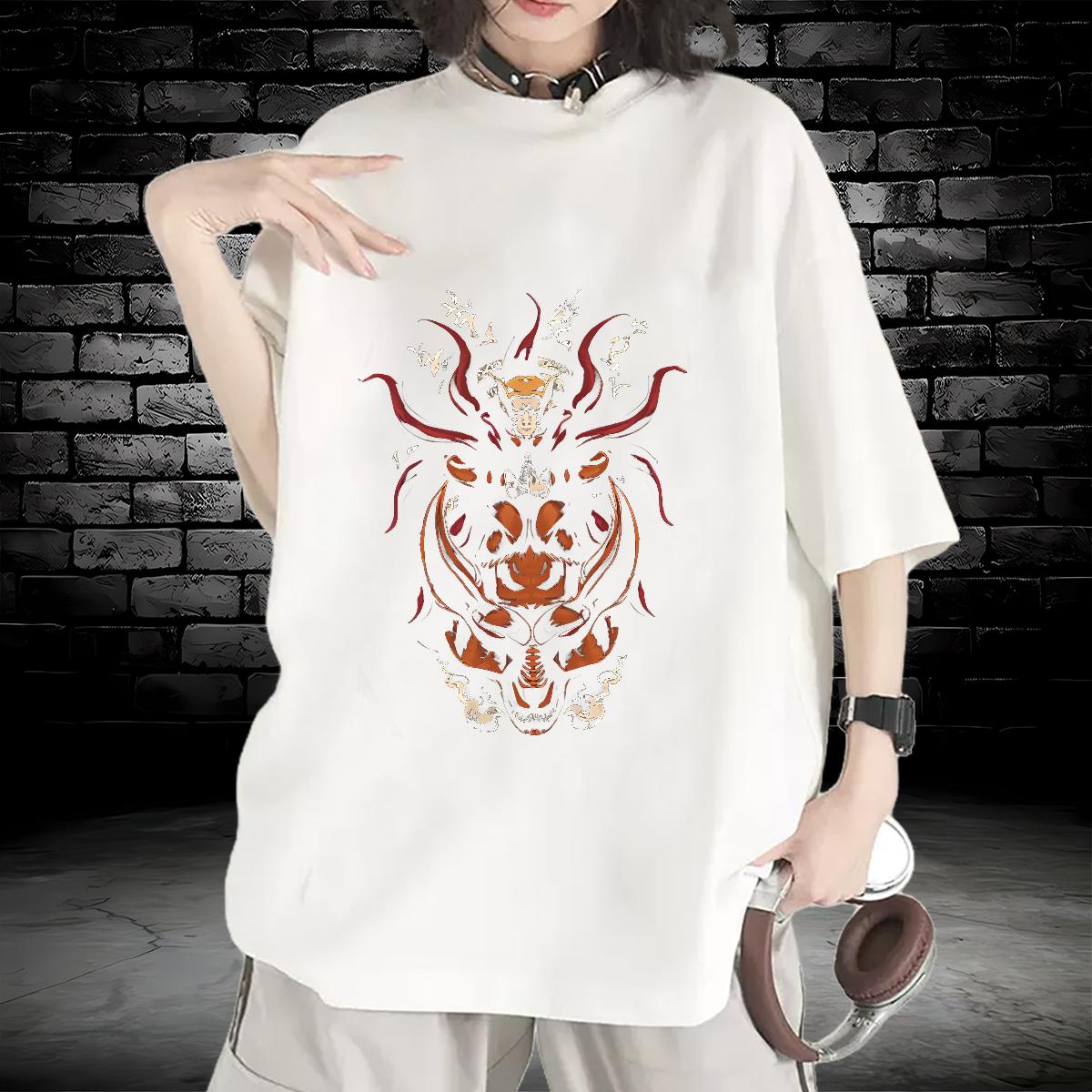 Cotton Breathable Short Sleeve Woman T Shirts 2024 Street Casual Woman Tshirt Cartoon Anime Popular Tees