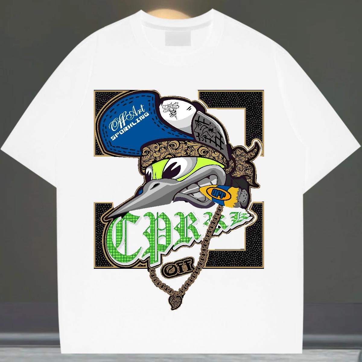 Loose Men T Shirts Street wear Hip Hop Cotton Breathable Soft Men Tops Tees DIY Floral Print Wear