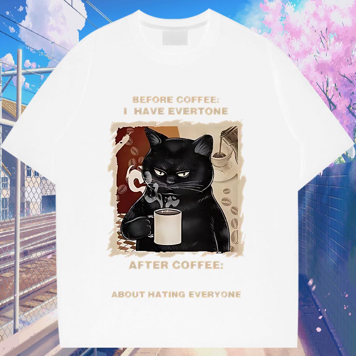 Fashion New T-Shirts Skull Anime Printing Street Men Tops Tees Breathable Crew Neck High Quality