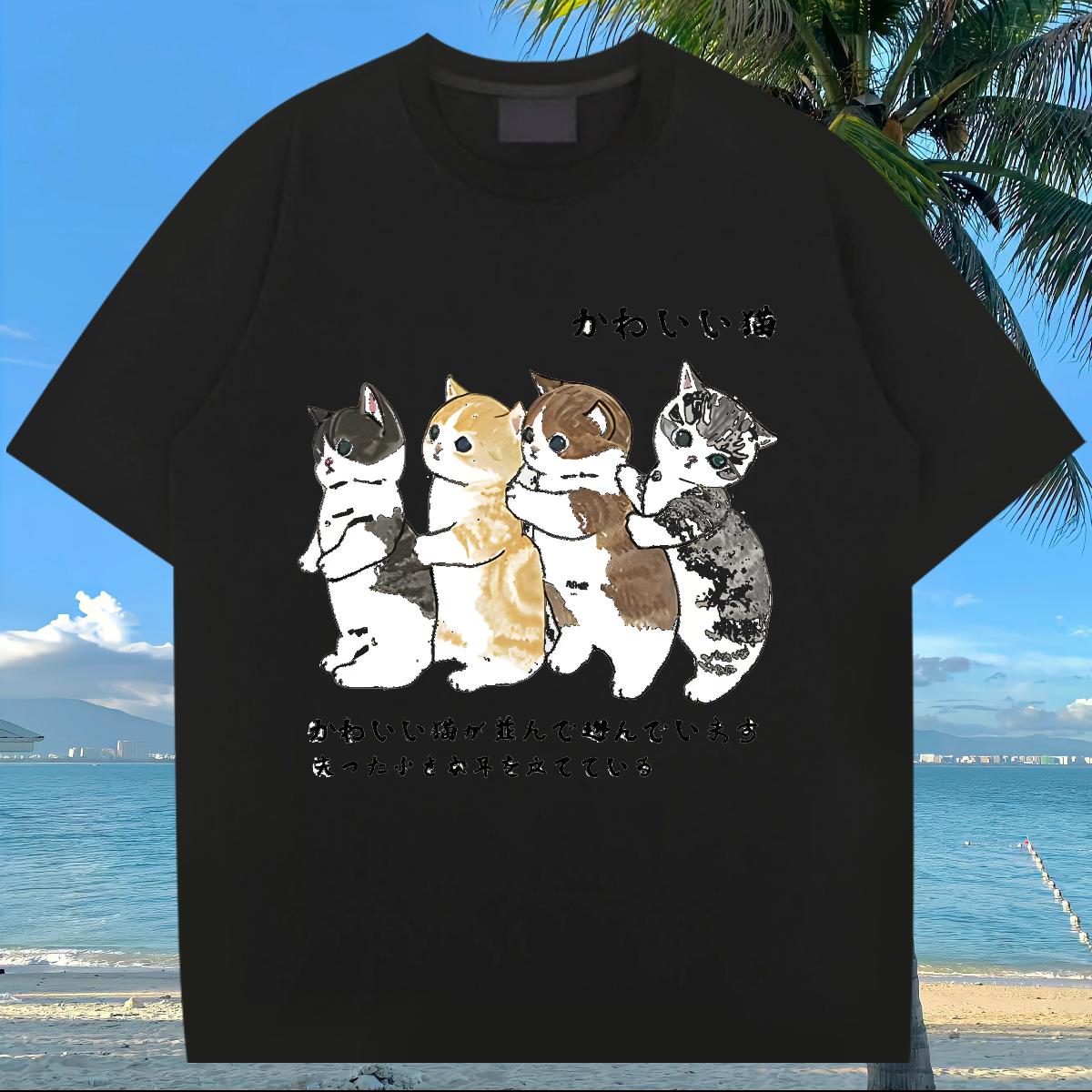 Fashion Designer T Shirts Men Black Oversized Daily Outfit Men Tops Tees Breathable Crew Neck Cotton Wholesale