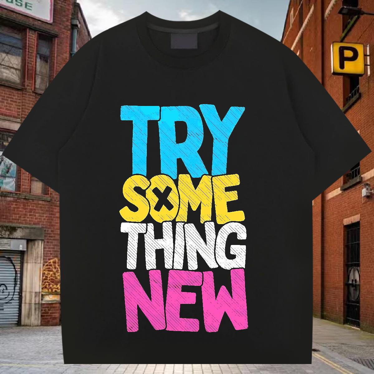 Popular T-Shirts for Men Hip Hop Crew Neck Cotton Tshirt for Man Woman 2024 DIY Black White Tee Shirt