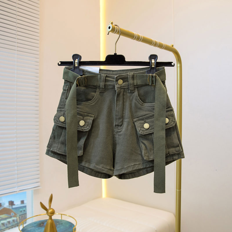 American sweet and cool spicy girl workwear shorts pure desire to look thin khaki hot pants 2024 summer new women's clothing