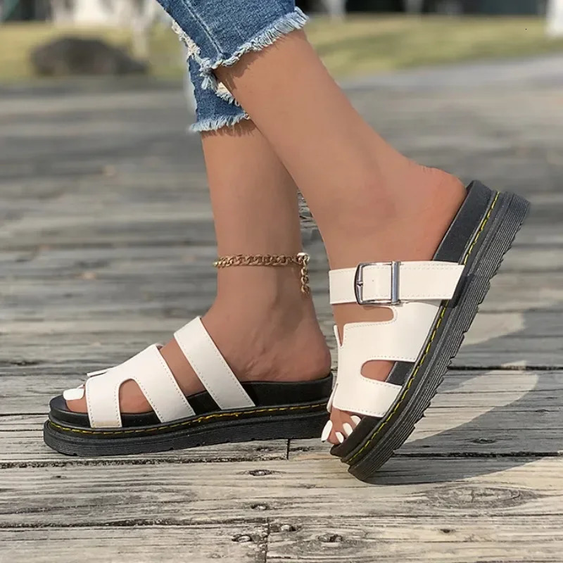Roman Slippers Womens Platform Shoes Summer Open Toe Beach Flip Slippers 2024 Fashion Bouncing Sandals Walking Womens Slide 240712
