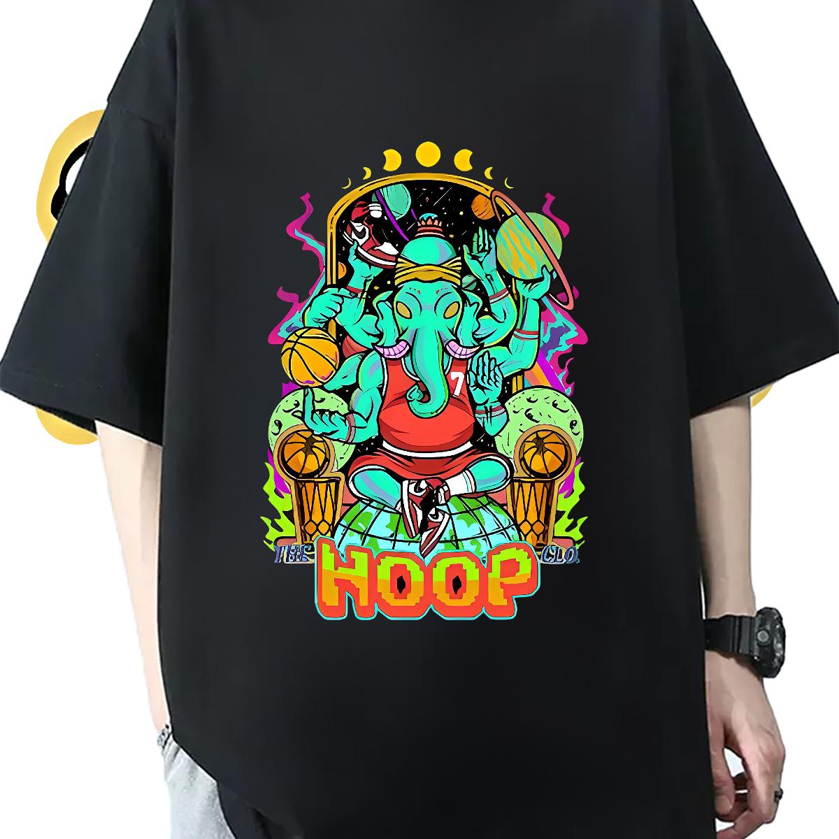 Soft Men Tees Short Sleeve Cotton O-Neck Street wear Hip Hop Men T Shirts Cartoon Printing S-3XL Classic Tee Shirt
