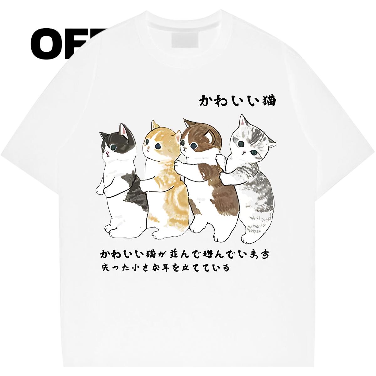 New T-Shirts for Men Cartoon Printing S-3XL Tshirt for Man Woman Anime Printing Street Cotton Breathable Short Sleeve Wholesale Tshirts