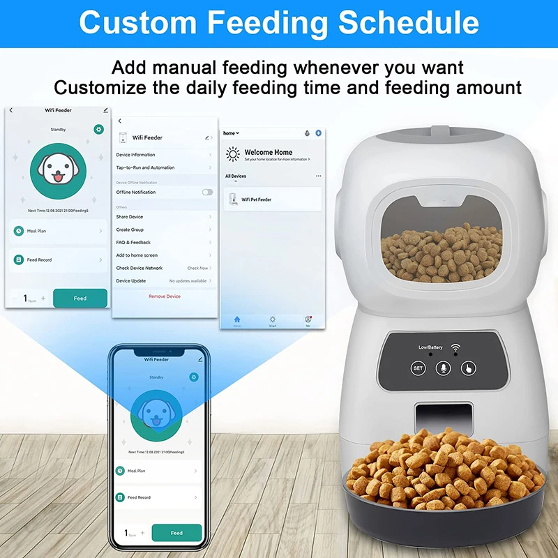 3.5L Automatic Pet Feeder Smart Food Dispenser For Dog Cat Bowl Timer Robot Pet Feeding Water Dispenser Auto Sensor Cat Fountain
