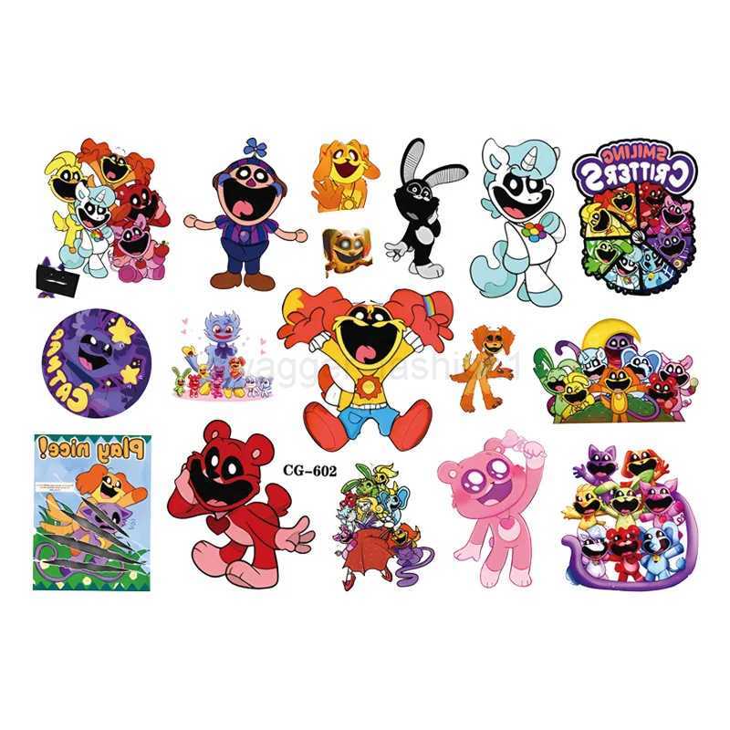 1Pcs Smiling Critters Tattoo Stickers Temporary Tattoos For Kids Birthday Party Supplies Favors Cute Tattoos Stickers DecorationB240713