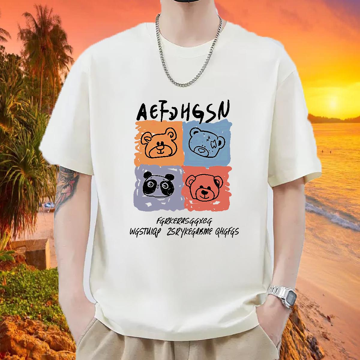 DIY Man T Shirts Skull Street Casual Tshirts Short sleeve Cotton Soft Designer