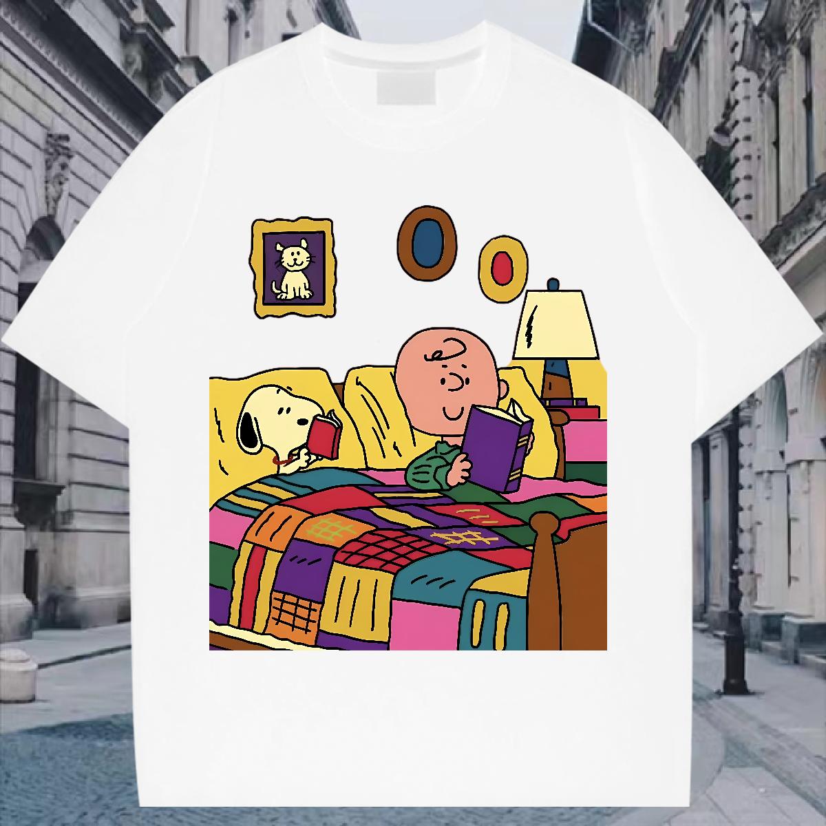 Customized Man T Shirts Cartoon Print Sports Casual Couples T Shirts Breathable Short Sleeve Wholesale