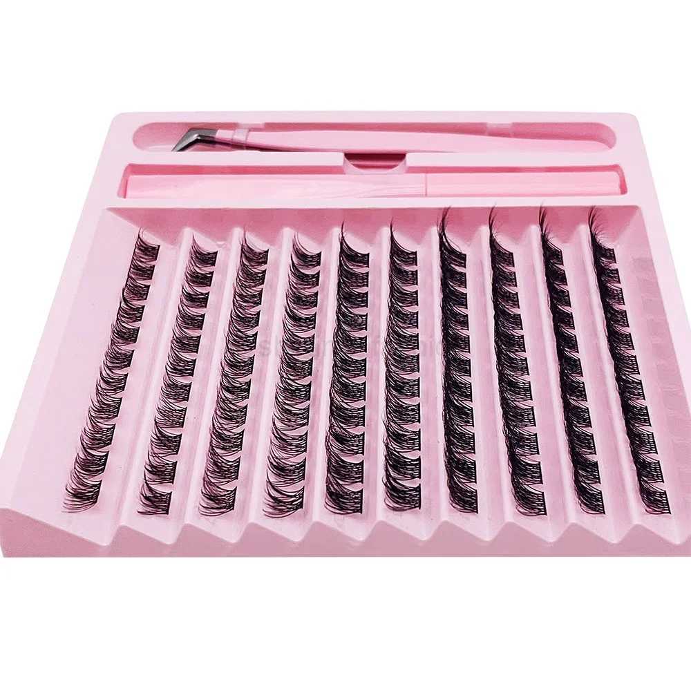 DIY Lash Clusters Extension Kit 110 Clusters Bond Individual Lashes Kit Cluster Lashes Wispy D Curling False Eyelash ClustersCL240713
