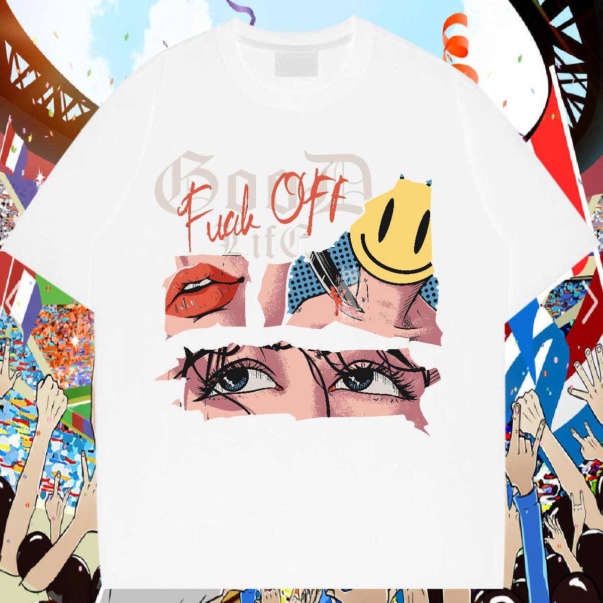 Custom T Shirts Men Cartoon Print Tshirt for Man Woman Anime Printing Street Breathable Short Sleeve 5A Tops Shirt