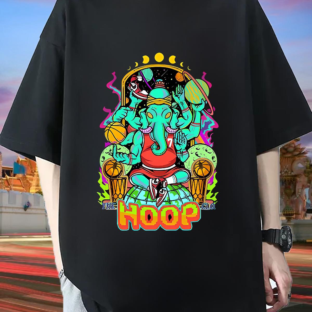 Fashion Design T Shirt For Man DIY Printed High Street Hip Hop Men Tees Breathable Crew Neck Cotton High Quality