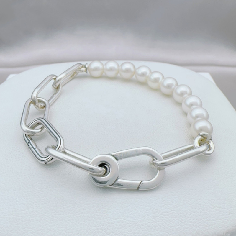 Designer Me Series bracelet Letter P Pearl bracelet DIY fashion temperament S925 sterling silver bracelet couple bracelet Jewelry for women Party Gift