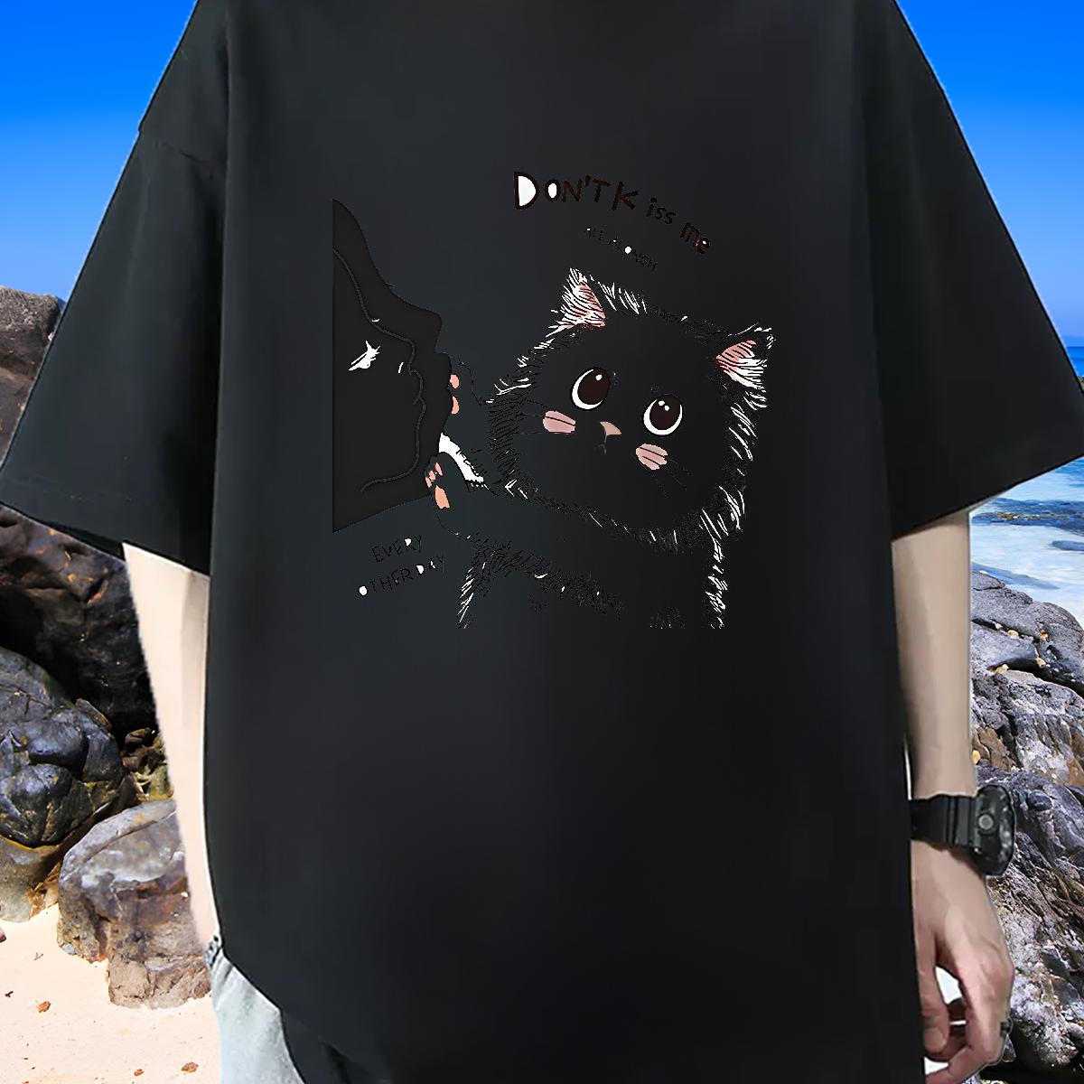 Loose Fit Men Clothes T-Shirt Round Neck Short Sleeve Street wear Hip Hop T shirt DIY Printed Classic Tops Tees