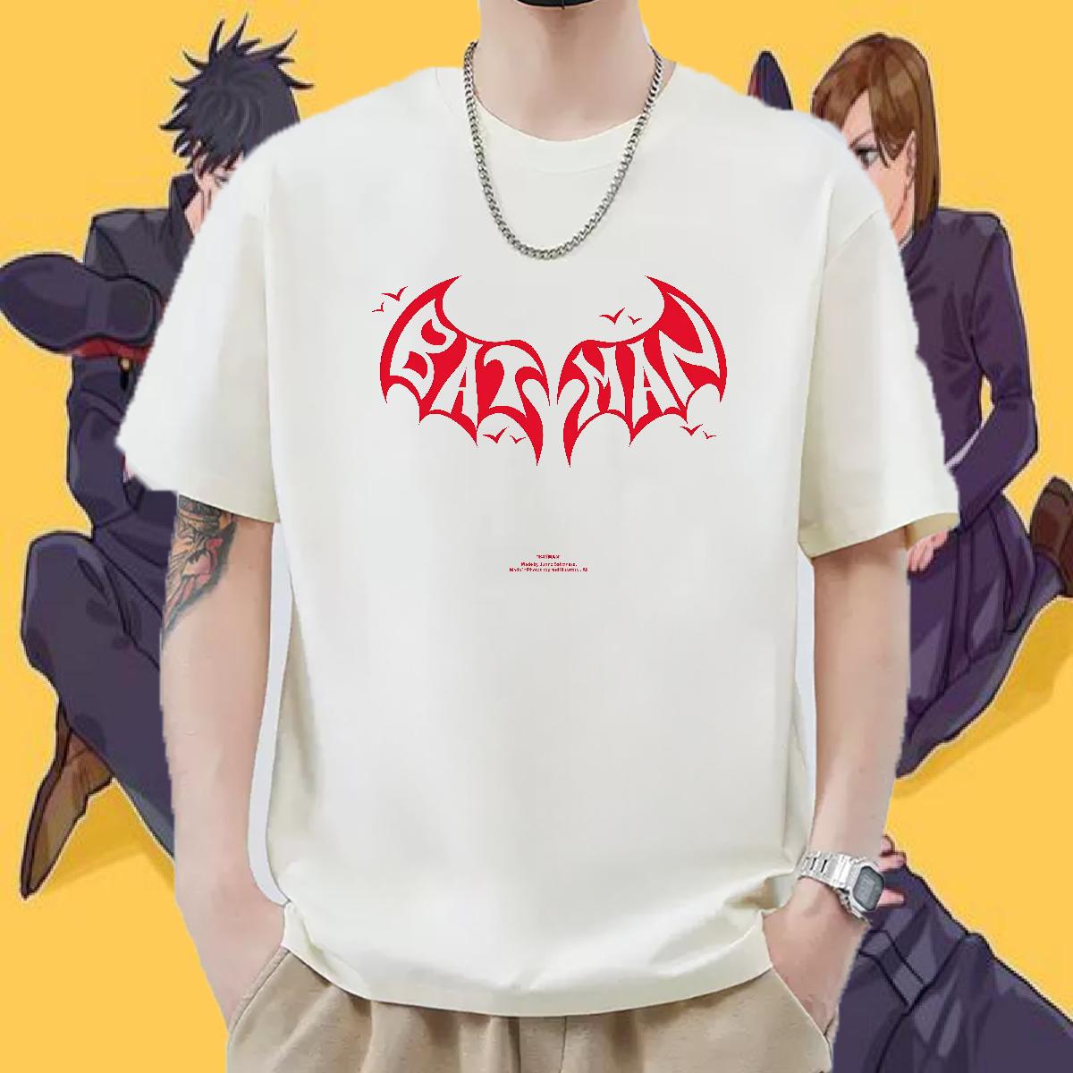 Casual New T-Shirts for Men Anime Print Men Tees Street Wear Cotton Breathable Short Sleeve Cool Design Clothes