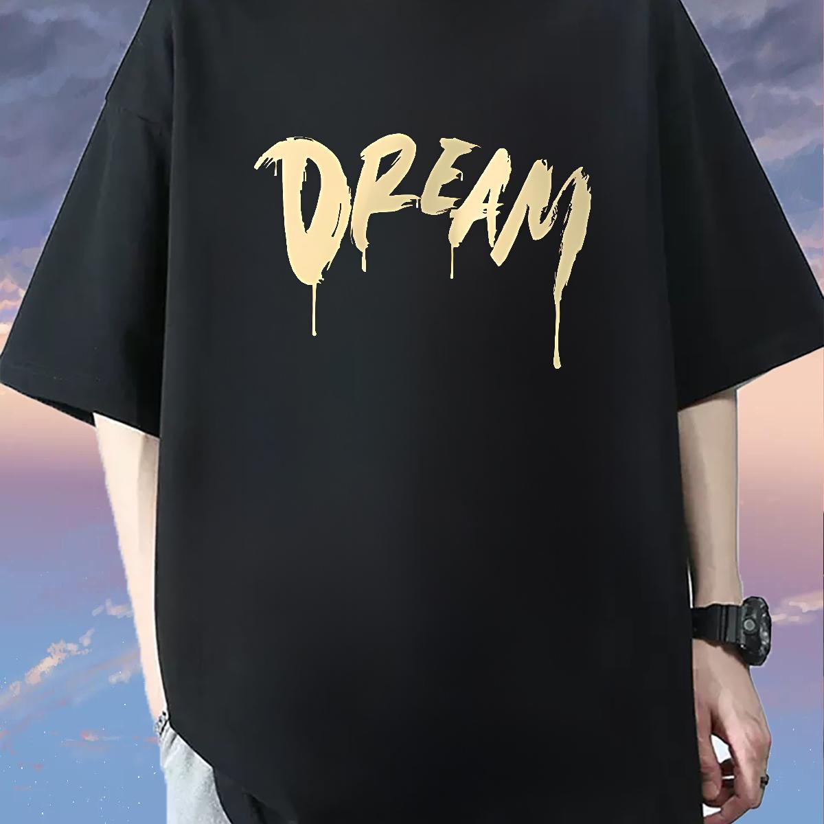 New Mens T Shirts Black White Street Wear Men Clothes T-Shirt Crew Neck Cotton Loose Fit