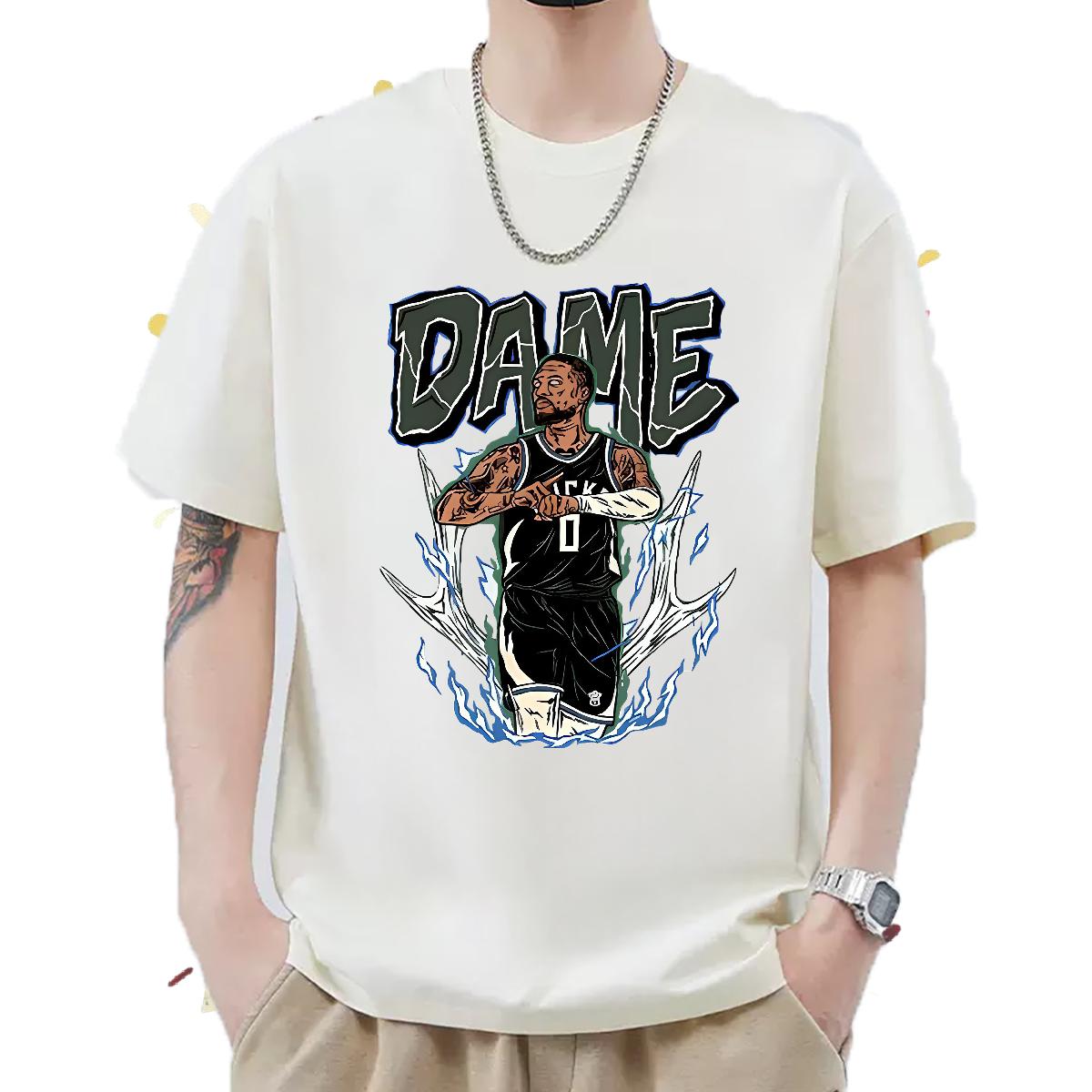 Wholesale T Shirts Men Street Casual Crew Neck Cotton Men Tops Tees New Cartoon Printing S-3XL Wear