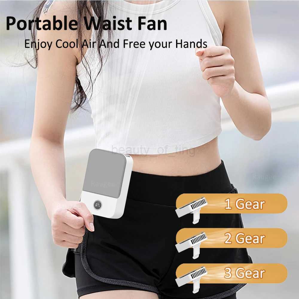 2000Mah Hanging Neck Waist Clip Fan Wearable Portable Fans 3 Speed USB Rechargeable Fan Waist Clip Fan For Outdoor RunningCL240712