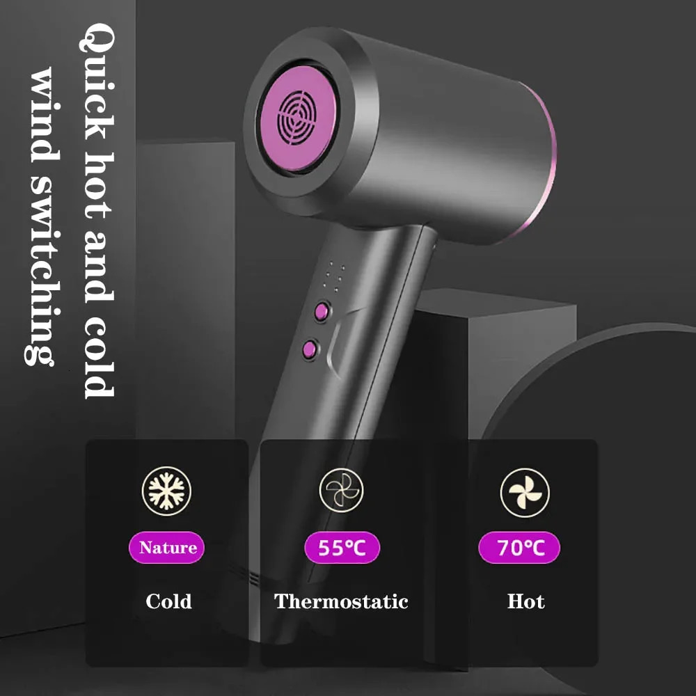 Super Cordless Hair Dryer Portable Hairdryer Wireless Blowers and Cold Poerful Wind Travel Blow Dryer Drawing Board Outdoor 240708