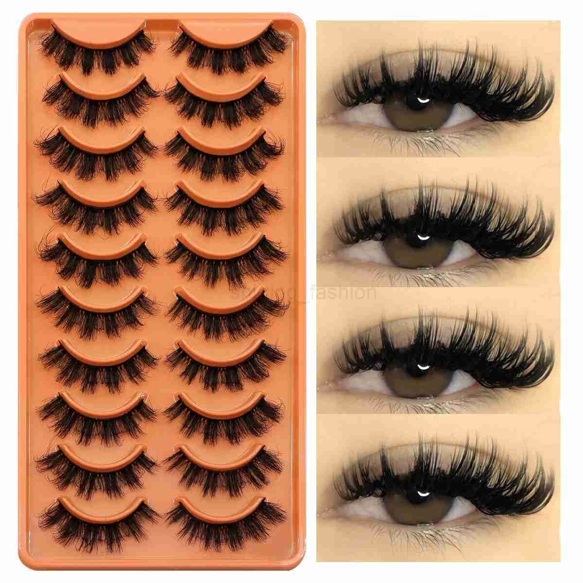 GROINNEYA Lashes 3D False Eyelashes Natural Look Curly Cat EyeLashes 5/7/10 Pairs Reusable Faux Mink Eyelashes Extention MakeupCL240713