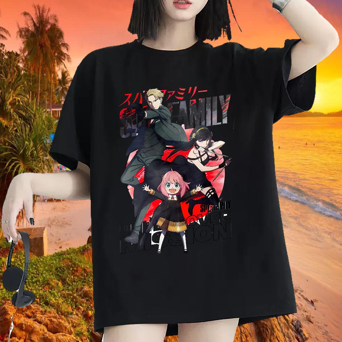 Cotton Comfortable T shirt New Arrival Sports Casual Women Tees Anime Print Loose Tops Shirt