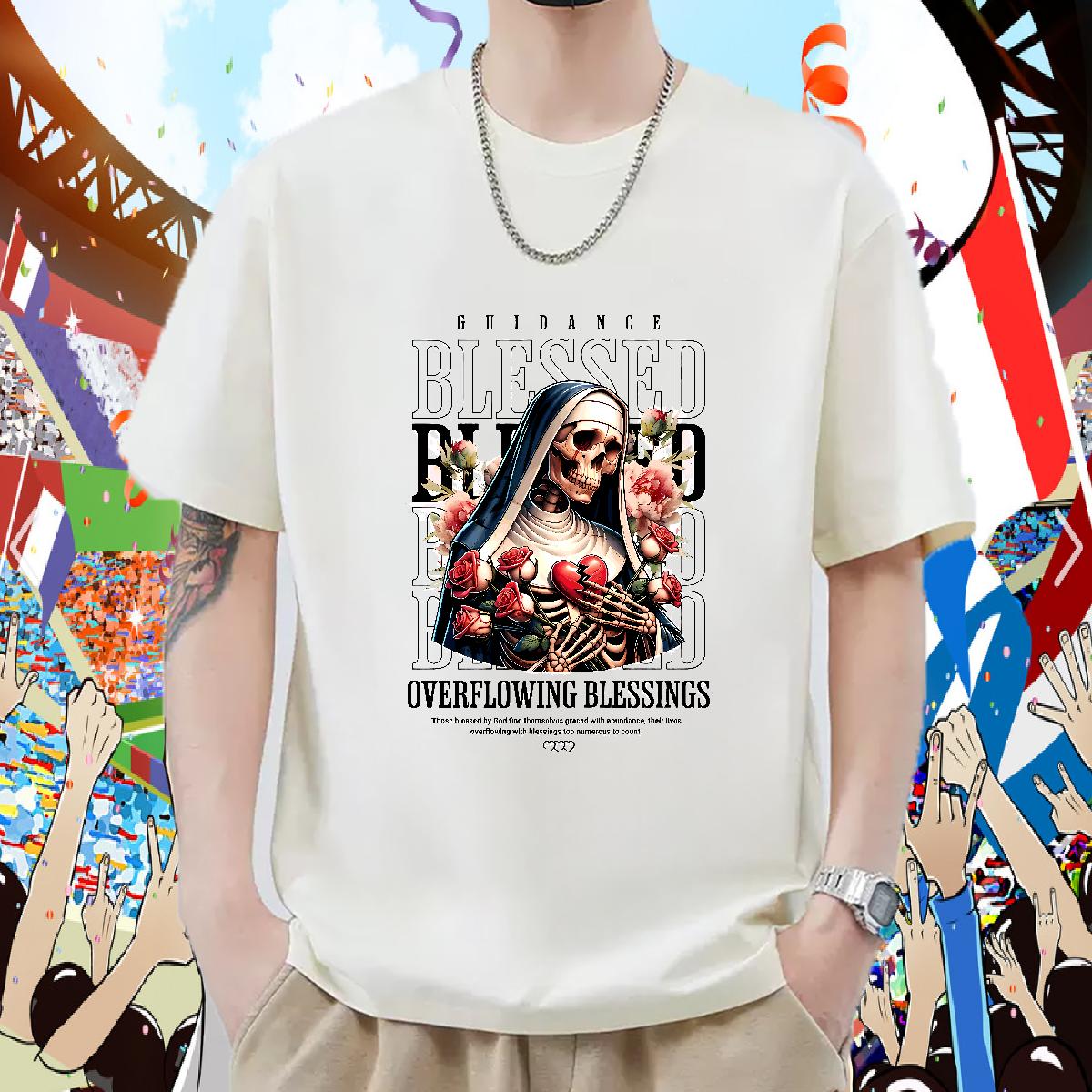 New Arrival Mens T Shirts Plus Size Cartoon Men Tshirts Anime Printing Street Crew Neck Cotton 5A Polos