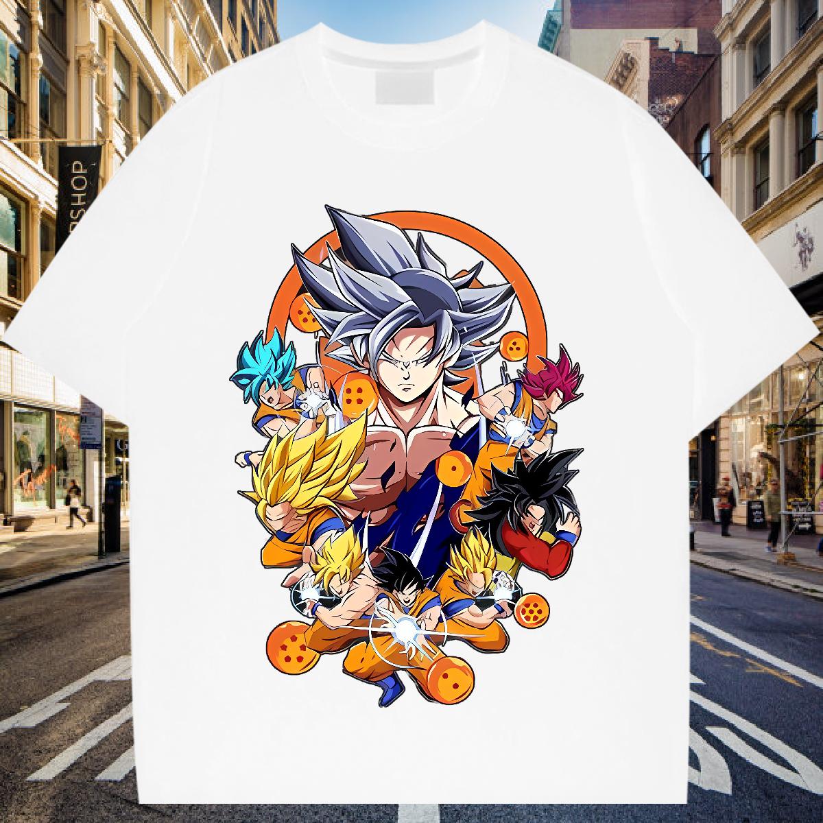 Fashion T Shirts Men Anime Print Men Tops Tees Sport 180g Cotton Classic Clothes