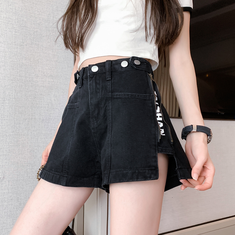 New product lighing shipment denim summer loose 2024 new wide leg internet famous ins straight high waist slimming shorts for women