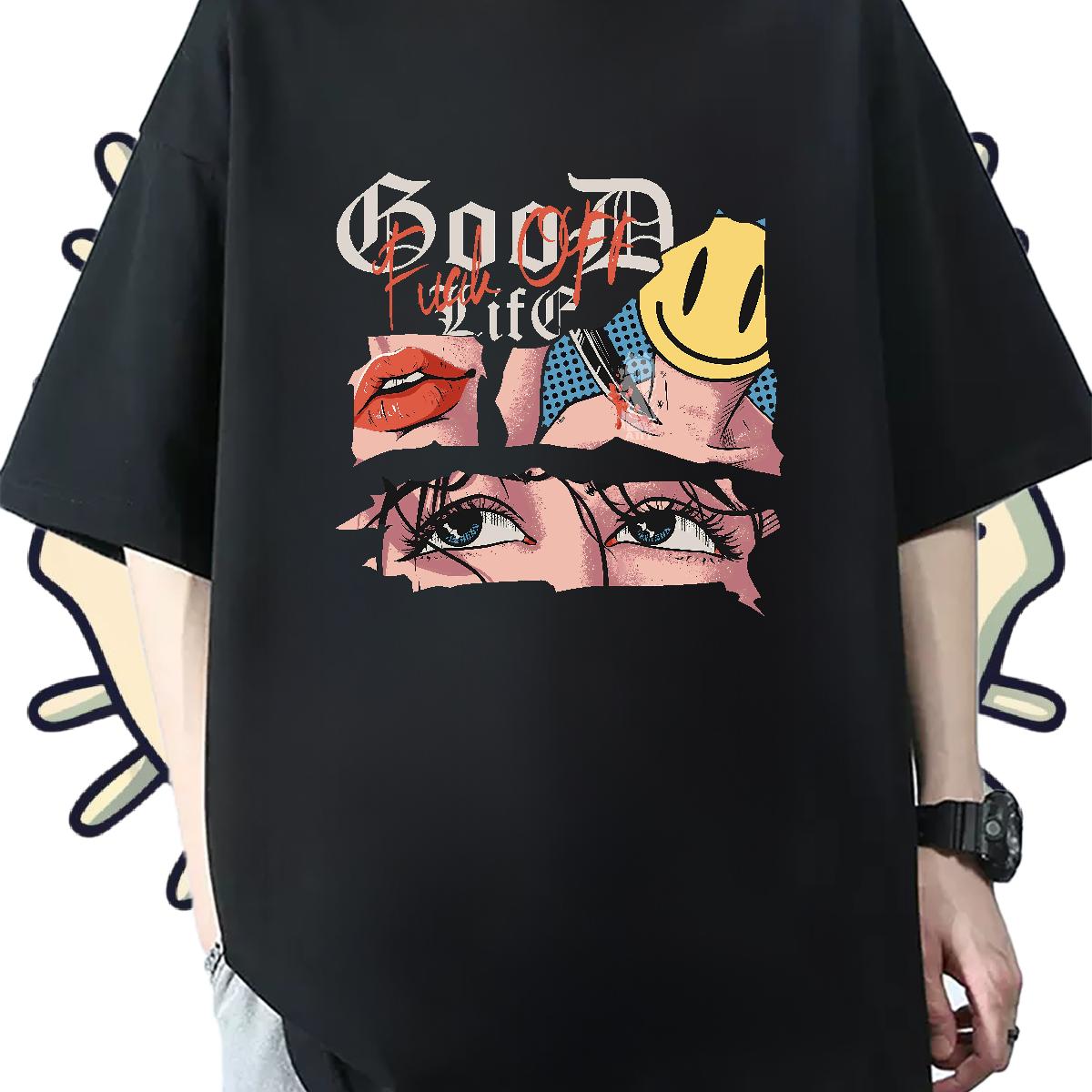 Cool Design T shirt High Street Hip Hop Round Neck Short Sleeve Men Tshirts Classic Custom Tee Shirt