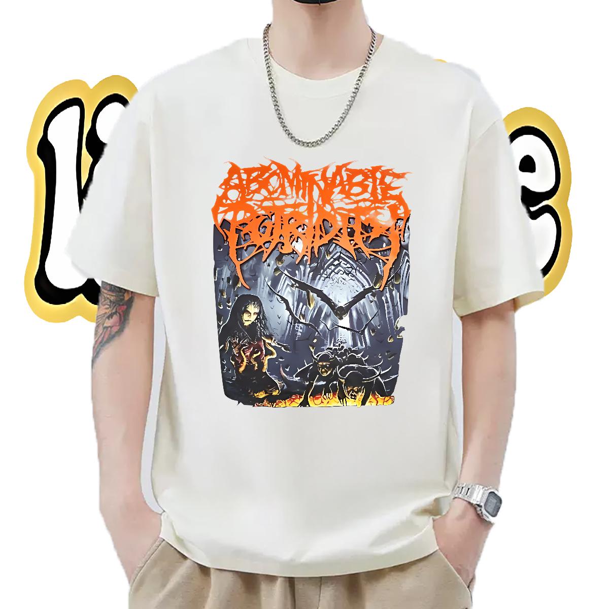 New Designer Mens T Shirts Anime Print Summer Casual Men Clothes T-Shirt Cotton Breathable Short Sleeve Brand