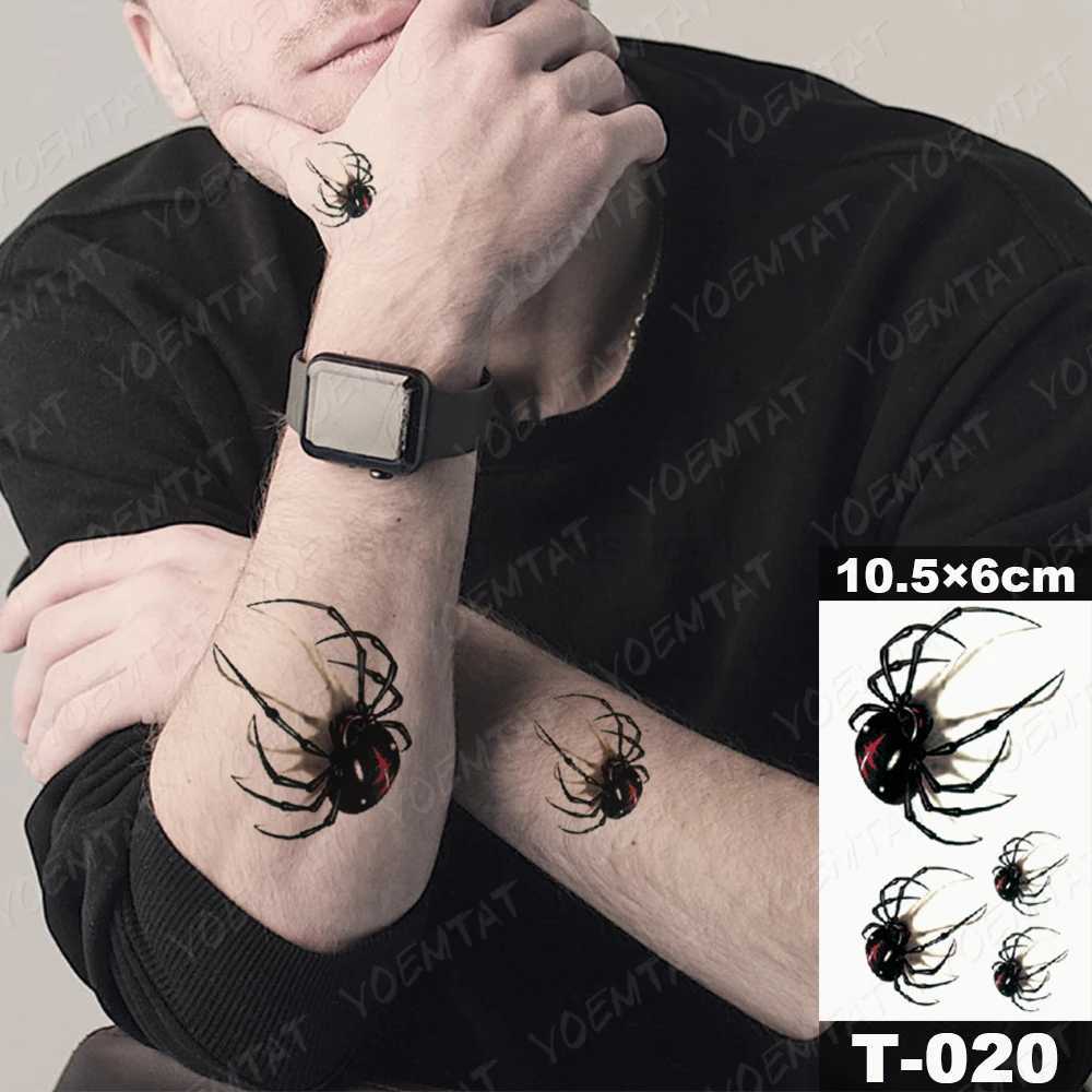 Waterproof Temporary Tattoo Sticker Dark Spider Scorpion Cross Yin Yang Flash Tatoo Man Body Art Child Fake Tatto Woman ChildB240713