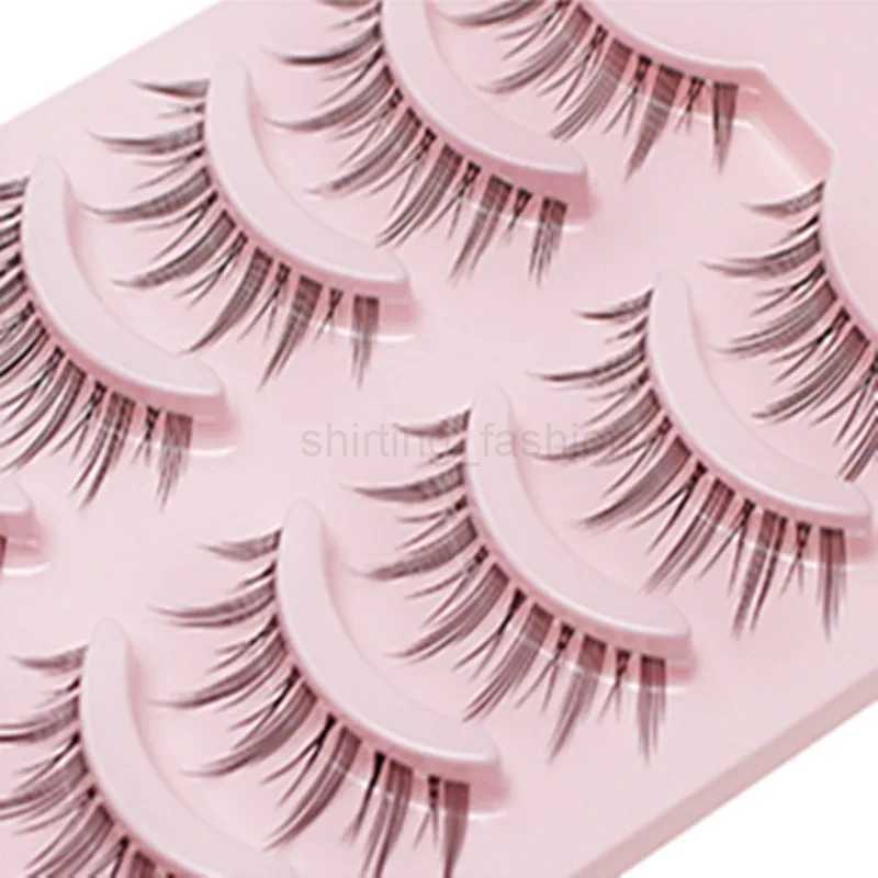 Manga Lashes 5 Pairs Anime Cosplay Faux Mink Lashes Korean Natural short Full Strip Lashes Clear Band Soft Eyelash Extension HotCL240713