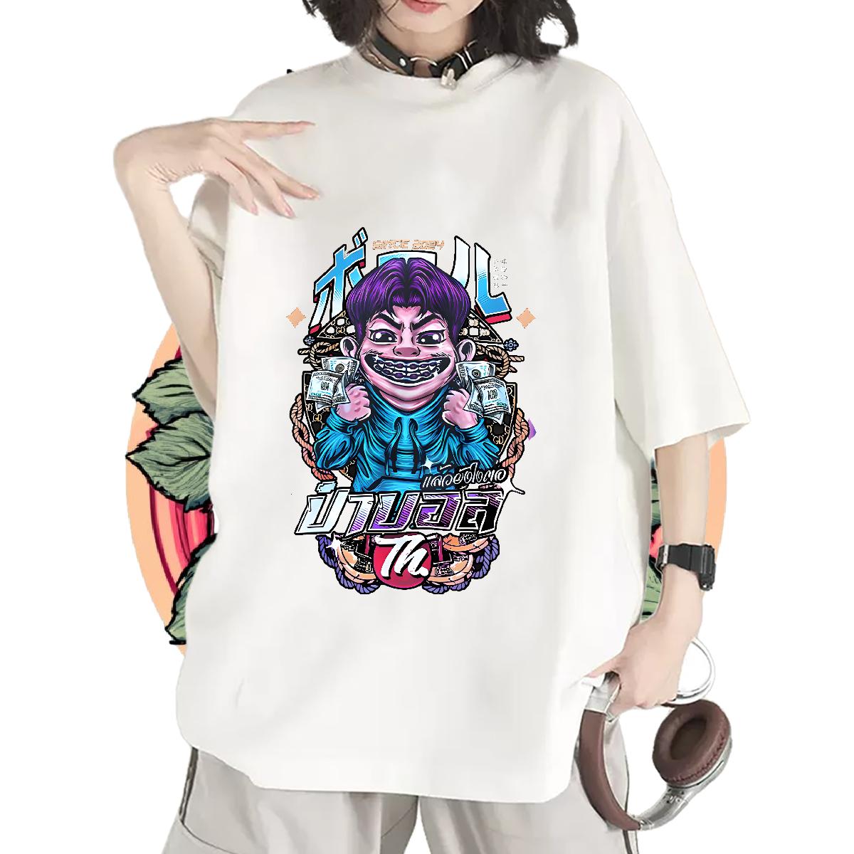 5A Womens T Shirts Cotton Comfortable Clothings Summer Casual 2024 Tshirt for Man Woman Cartoon Printing S-3XL