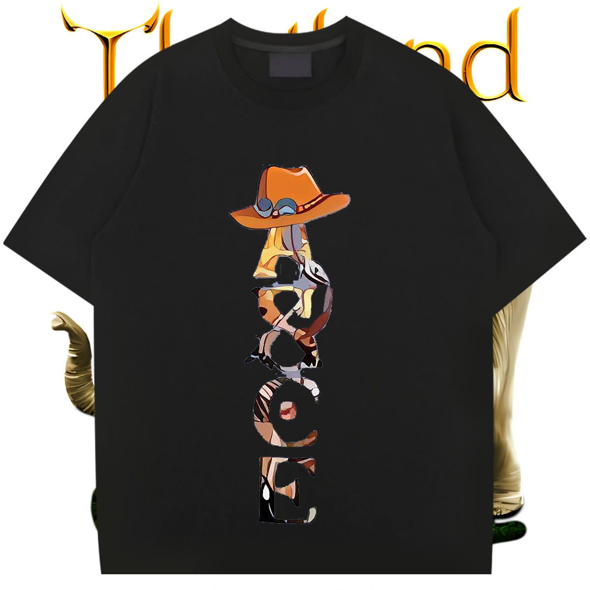 Unisex Men T Shirts Hip Hop Street Breathable Crew Neck Cotton Mens Tshirts 2024 Anime Print Wear