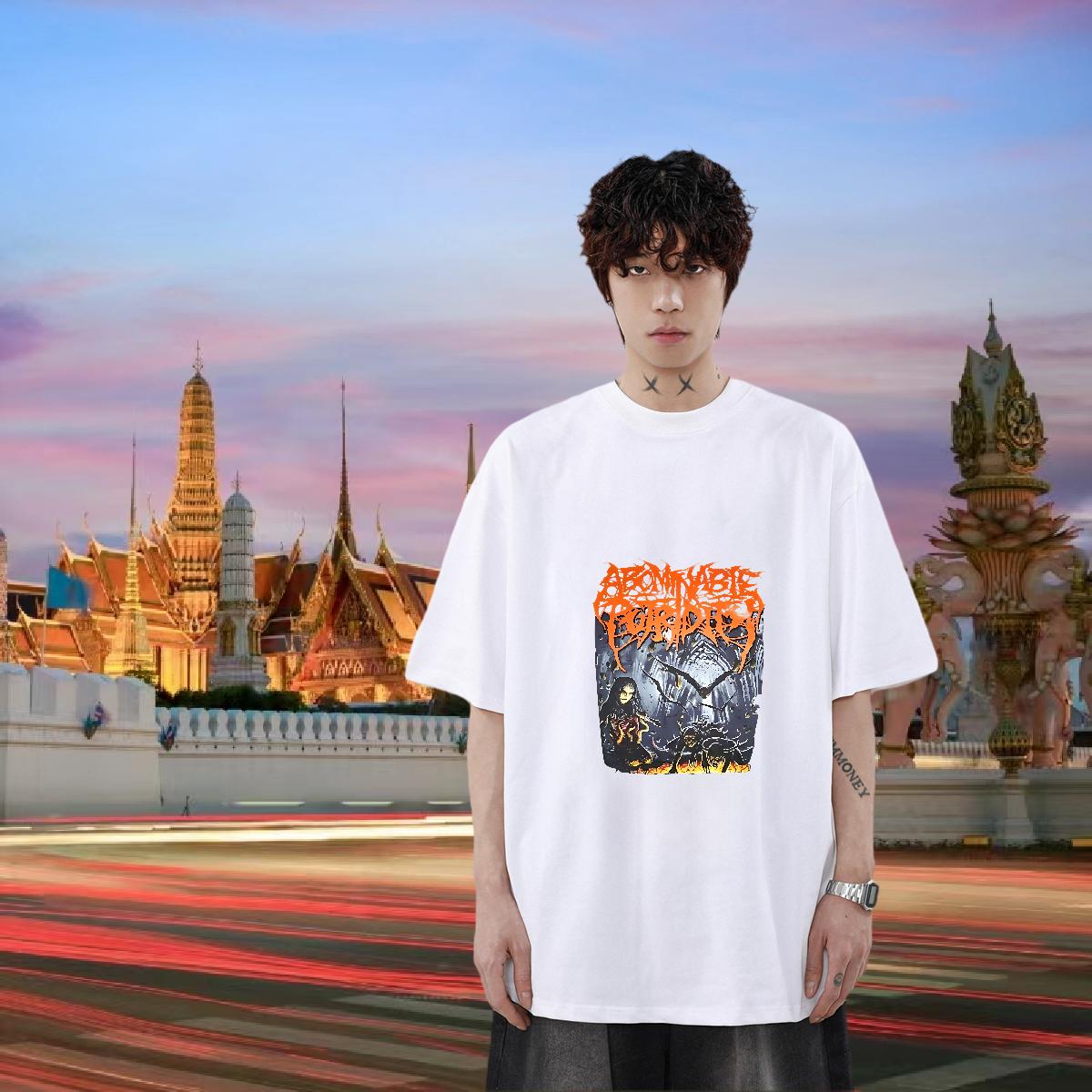 Loose T-Shirts for Men Street Breathable Short Sleeve Men Tops Tees Classic Custom Printed Tees Shirts