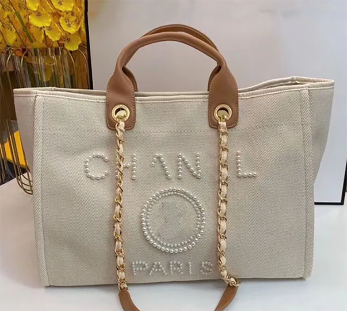 Designer Beach Bags Canvas Pearl Evening Bag Luxury Portable Shopping Large Capacity Handbag Women Handbags Backpack Ladies Satchel