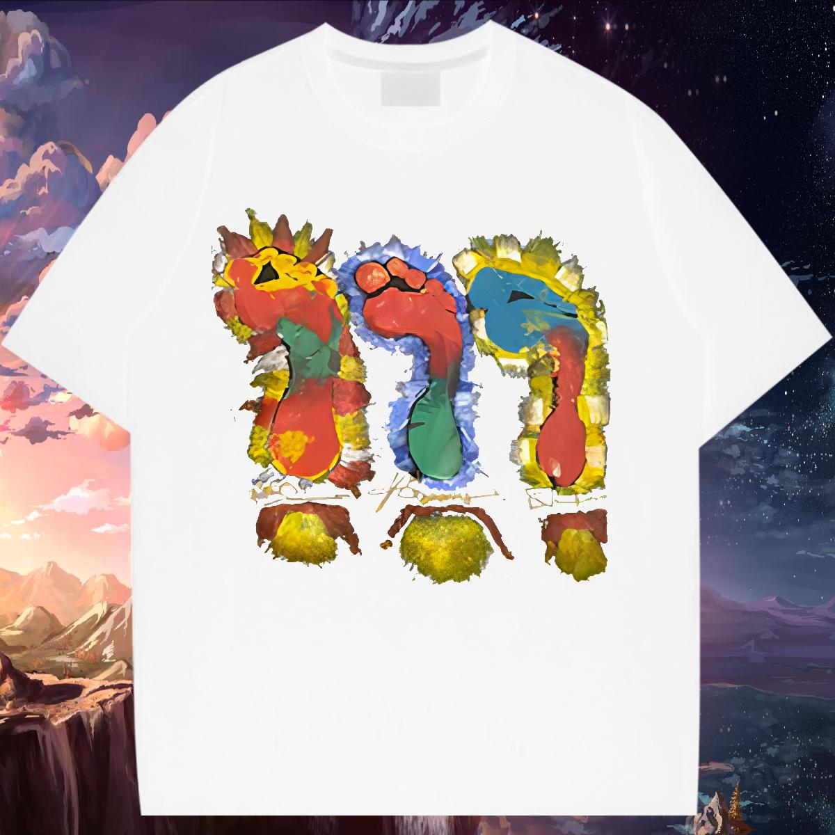 Stylist T shirt Custom Printed Casual Daily Wear Men Clothes T-Shirt Cotton Breathable Soft Brand