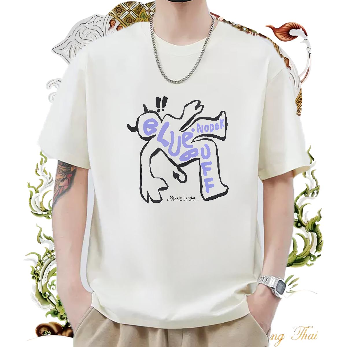 Loose Men Tees Breathable Short Sleeve Beach T Shirt For Man Anime Print 2024 DIY Clothes