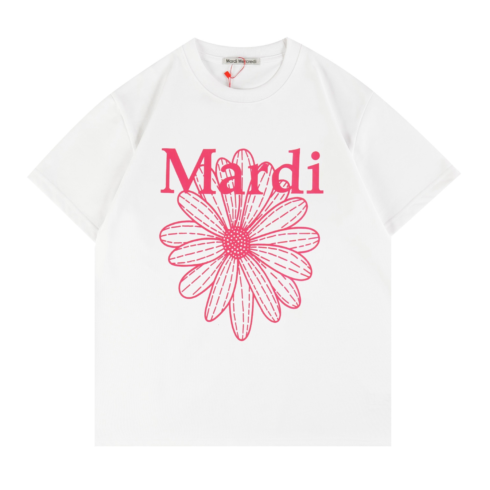 New product lighing shipment from South Korea Mardi women's summer daisy sausage dog floral print top gold high sier same T-shirt short sleeved t